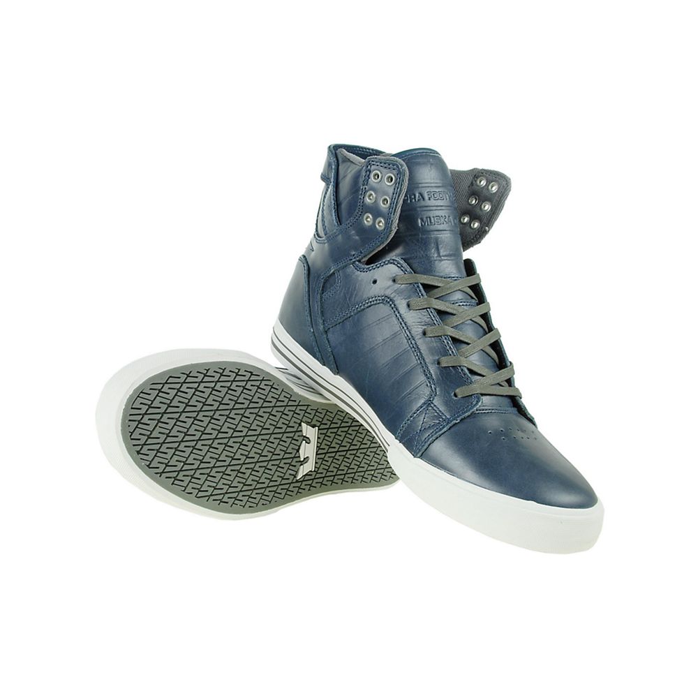 Baskets Montantes Supra SkyTop Bleu Army Blue Homme | GJG-41194914